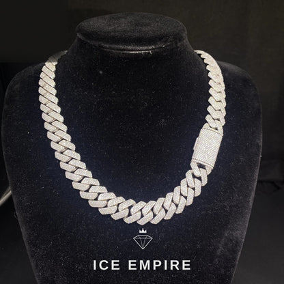 Iced Out Rose Gold Moissanite Cuban Chain