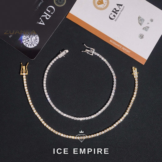 Iced Out Gold Plated Moissanite Tennis Chain