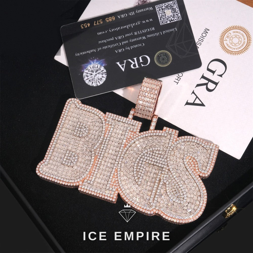 Iced Out Rose Gold Plated Moissanite Pendant