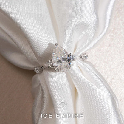 Iced Out 925 Silver Moissanite Engagement Ring
