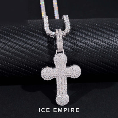 Iced Out Baguette 925 Silver Pendant