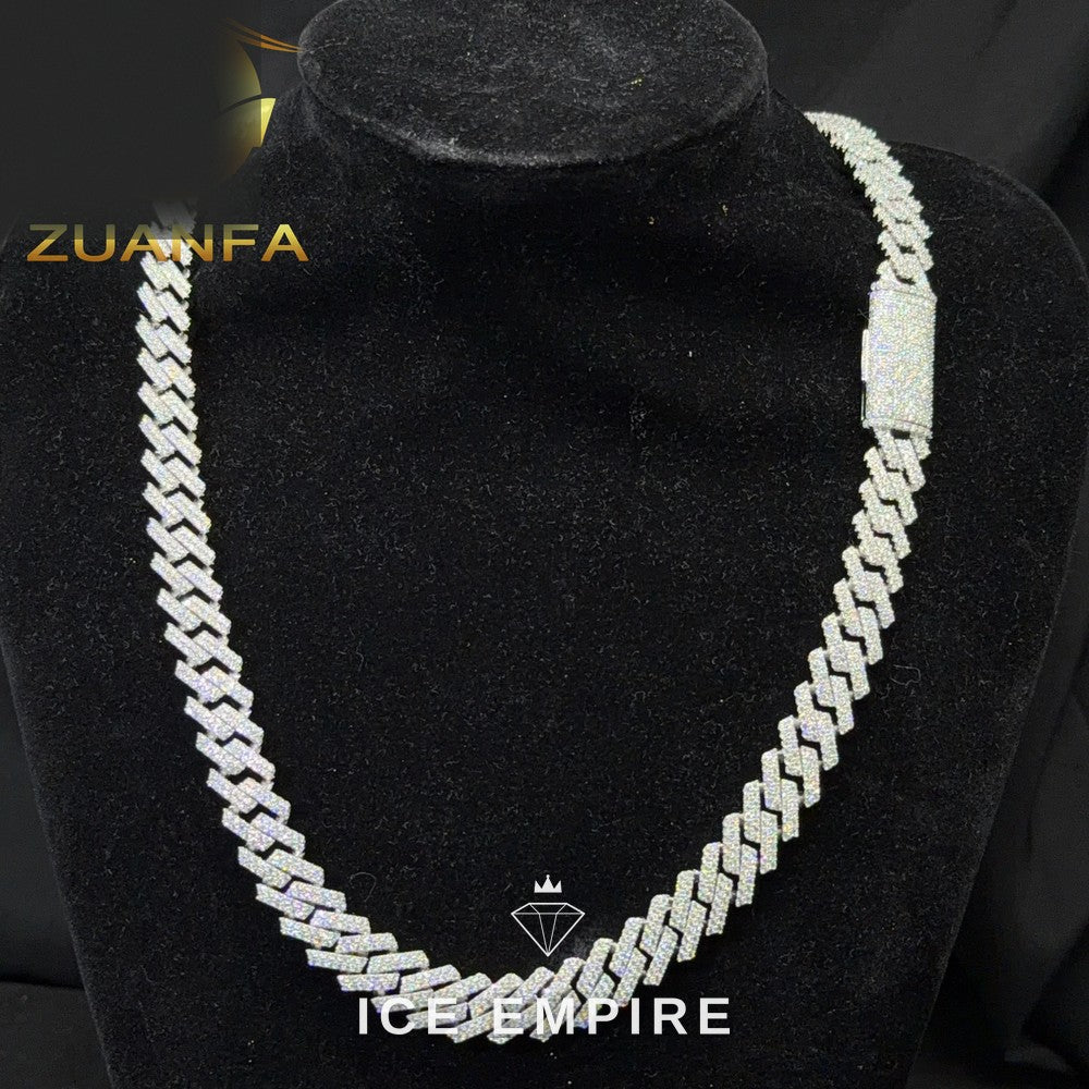 Iced Out Rose Gold Plated Moissanite Cuban Chain