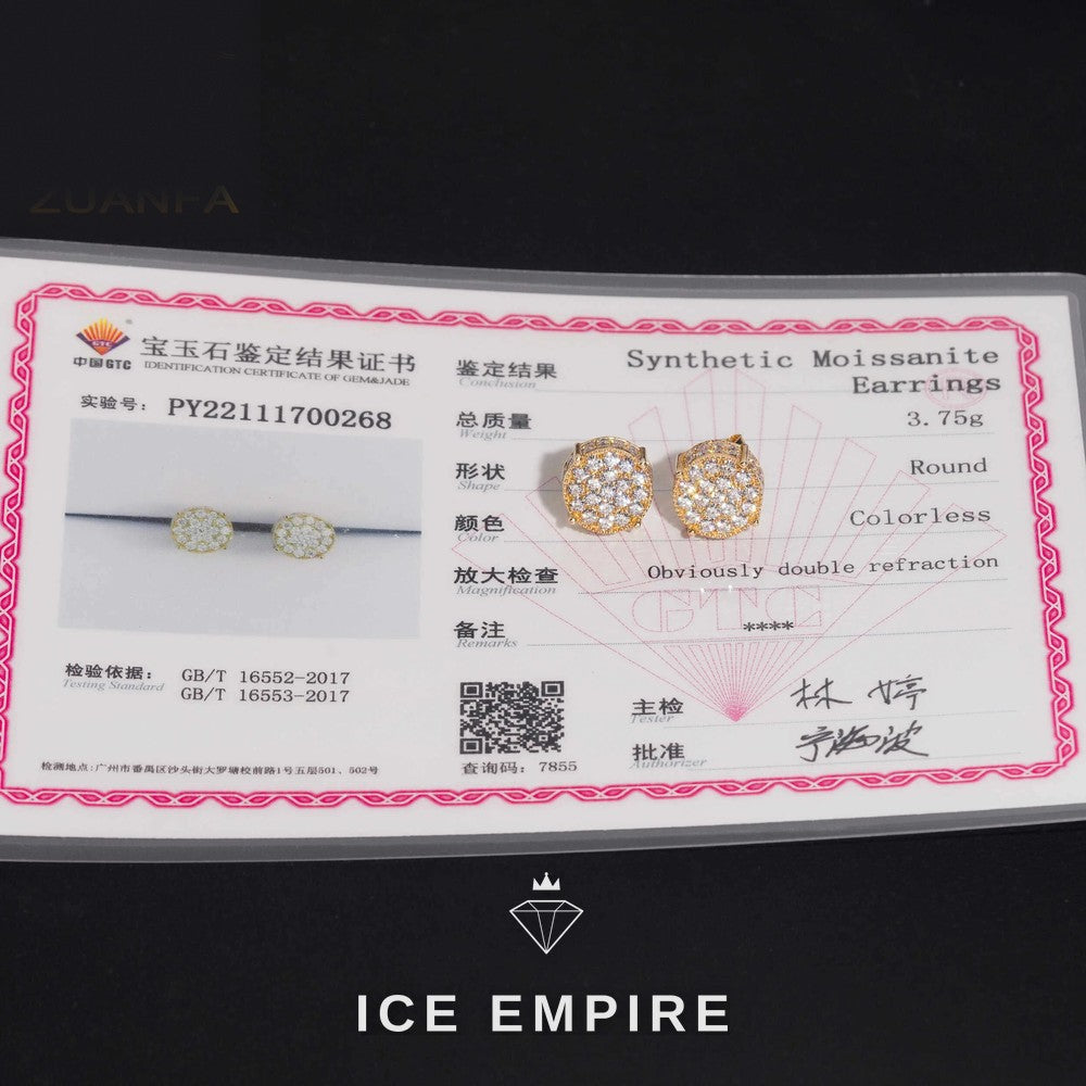 Iced Out Cluster Rose Gold Plated Moissanite Earrings
