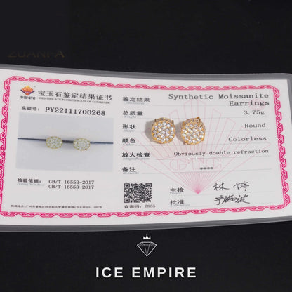Iced Out Cluster Rose Gold Plated Moissanite Earrings
