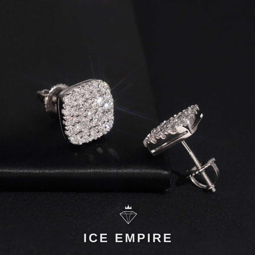 Iced Out Rose Gold Plated Lab Grown Diamond Stud Earrings