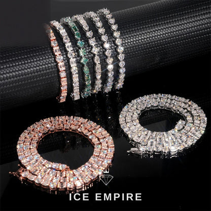 Iced Out 925 Silver Moissanite Tennis Bracelet