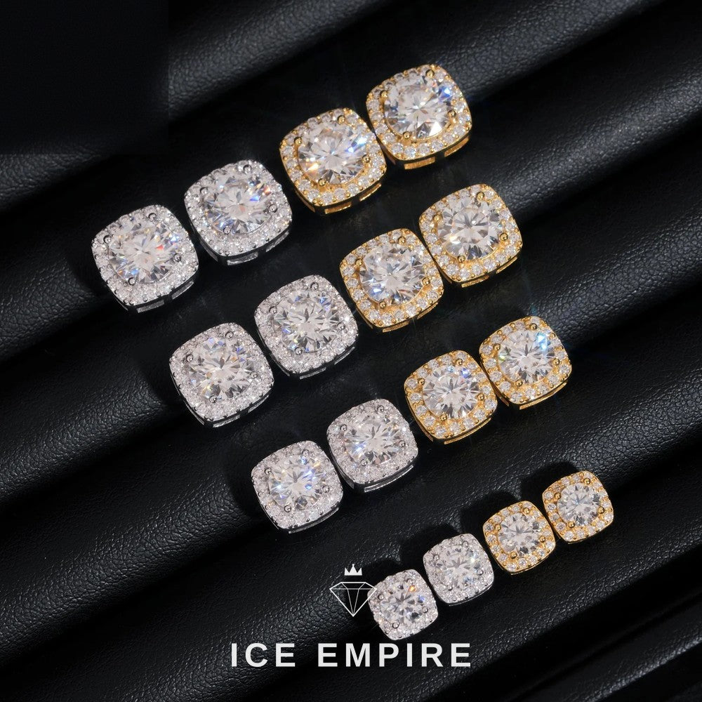 Iced Out Rose Gold Plated Moissanite Earrings