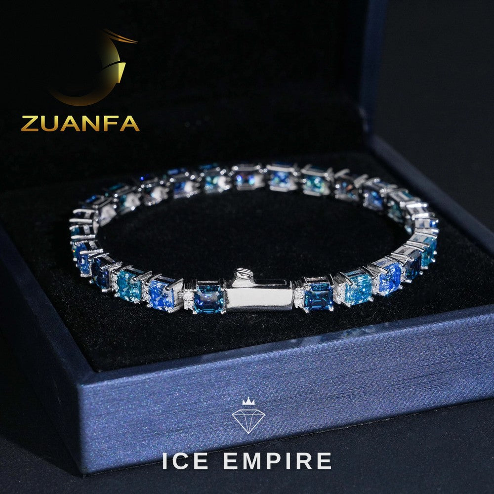 Iced Out 925 Silver Moissanite Tennis Bracelet