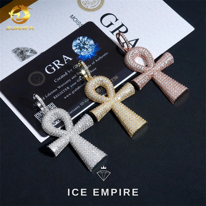 Iced Out Baguette Rose Gold Plated Moissanite Pendant