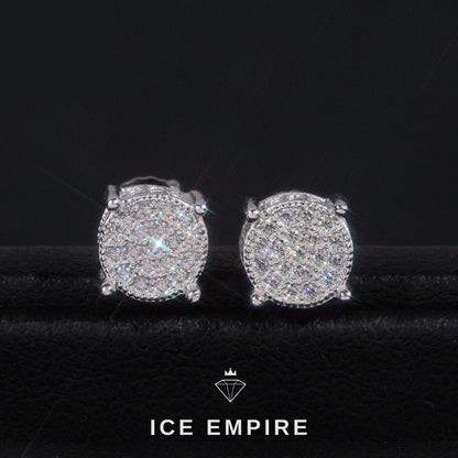 Iced Out Cluster 925 Silver Lab Grown Diamond Earrings