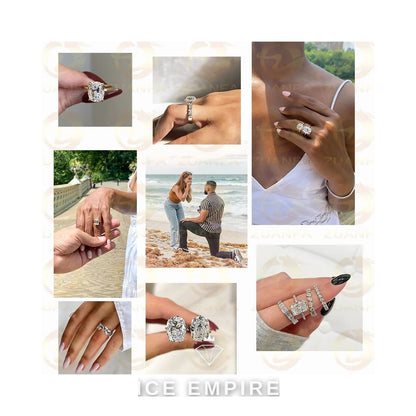 Iced Out 18K Gold Moissanite Engagement Ring