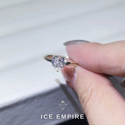 Iced Out 14K Gold Moissanite Engagement Ring