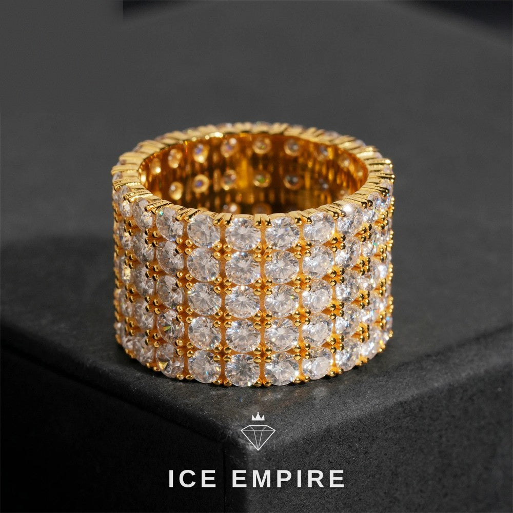 Iced Out Gold Plated Moissanite Ring