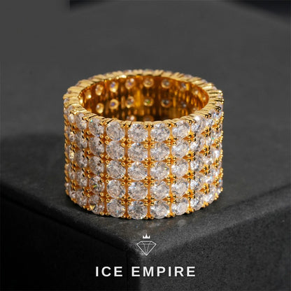 Iced Out Gold Plated Moissanite Ring