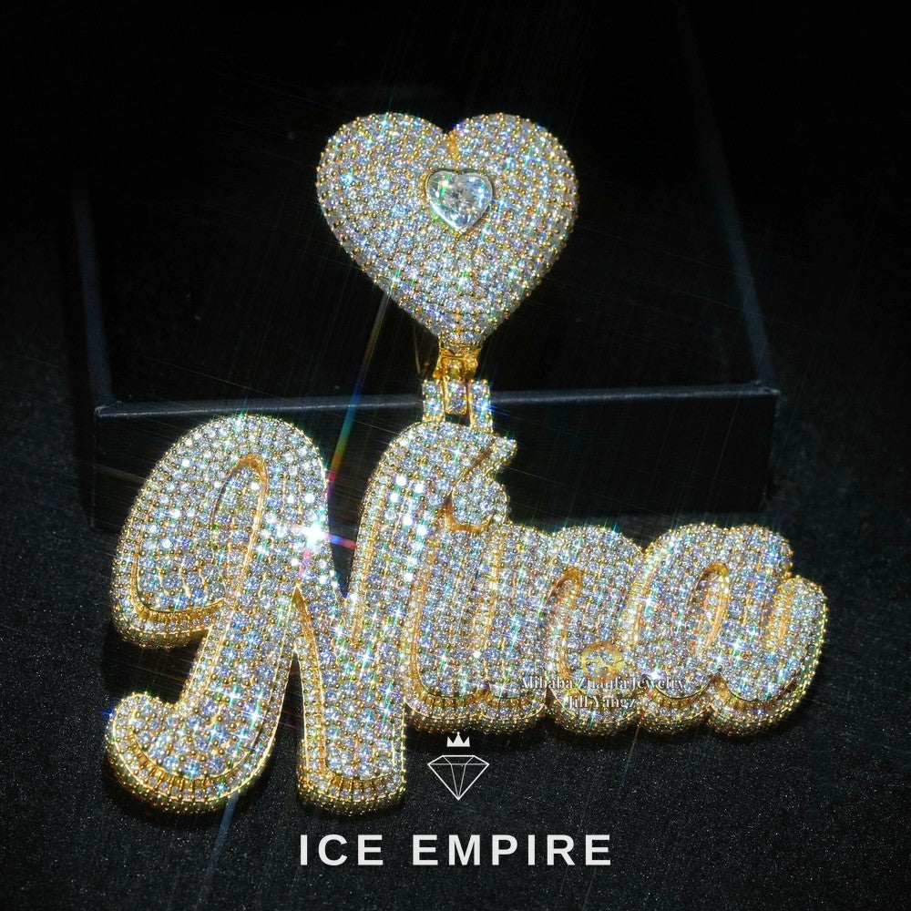 Iced Out Cross Rose Gold Plated Moissanite Pendant