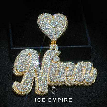 Iced Out Cross Rose Gold Plated Moissanite Pendant
