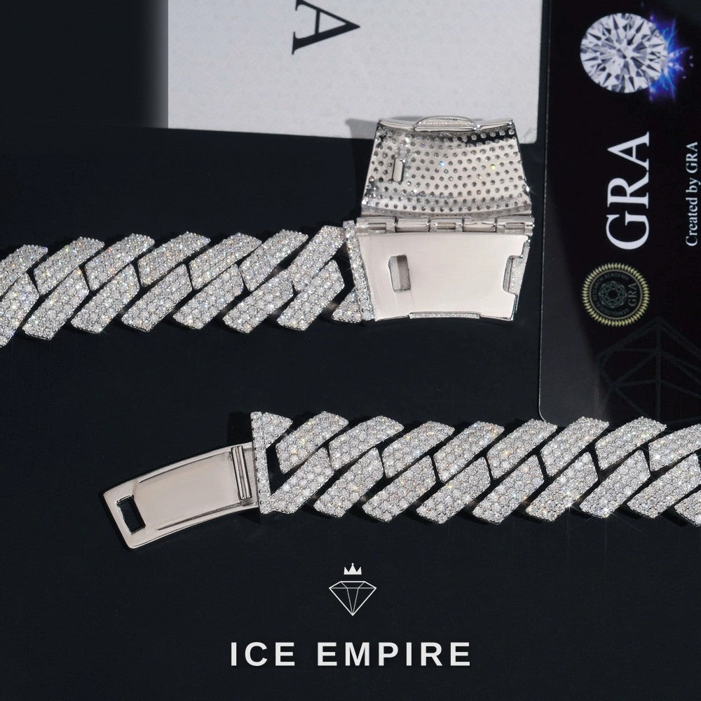 Iced Out Rose Gold Plated Moissanite Cuban Chain