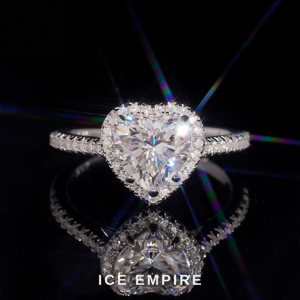 Iced Out Heart Gold Plated Moissanite Engagement Ring