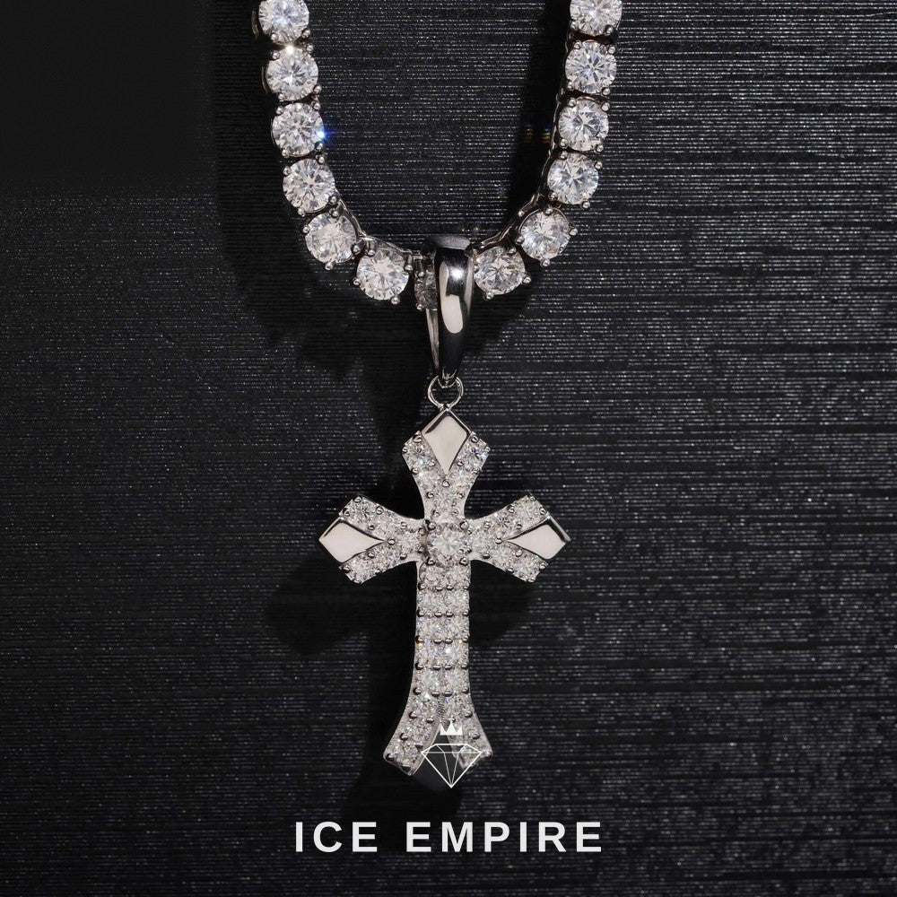 Iced Out Baguette Gold Plated Lab Grown Diamond Pendant