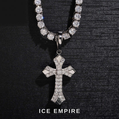 Iced Out Baguette Gold Plated Lab Grown Diamond Pendant