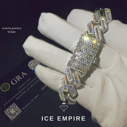 Iced Out Rose Gold Plated Moissanite Cuban Chain