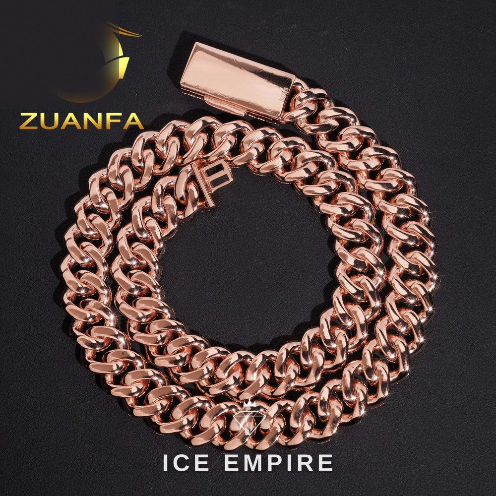 Iced Out Gold Plated Moissanite Cuban Chain