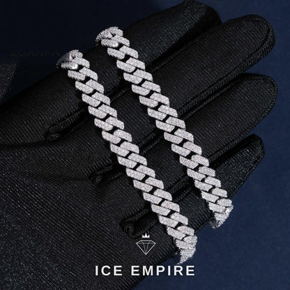 Iced Out 925 Silver Moissanite Cuban Chain