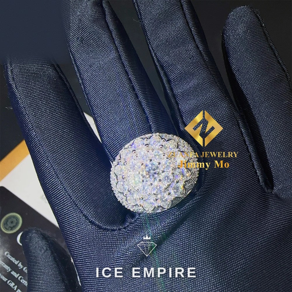 Iced Out Baguette 925 Silver Moissanite Ring