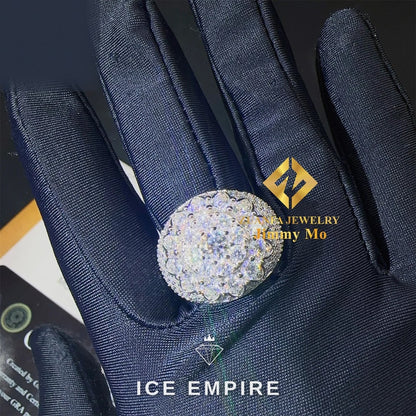 Iced Out Baguette 925 Silver Moissanite Ring