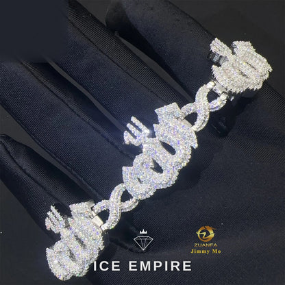 Iced Out 925 Silver Moissanite Cuban Chain
