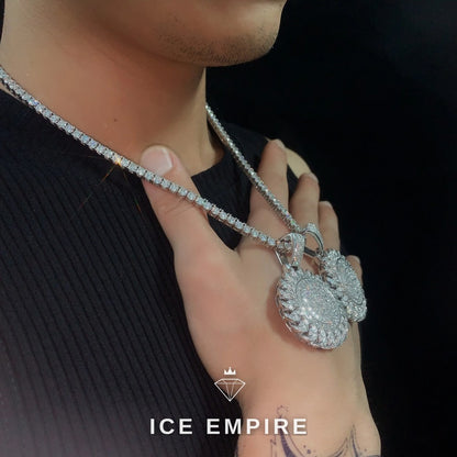 Iced Out 925 Silver Moissanite Pendant