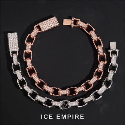Iced Out Rose Gold Plated Moissanite Cuban Chain