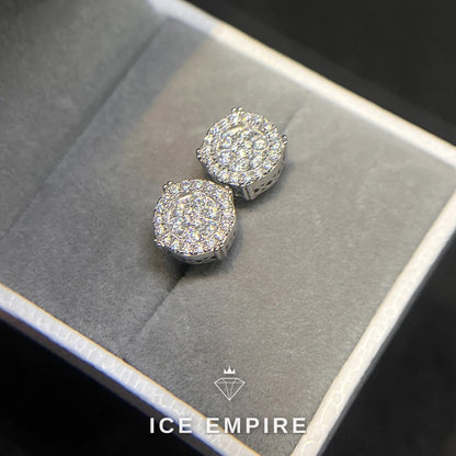 Iced Out Cluster 925 Silver Moissanite Stud Earrings