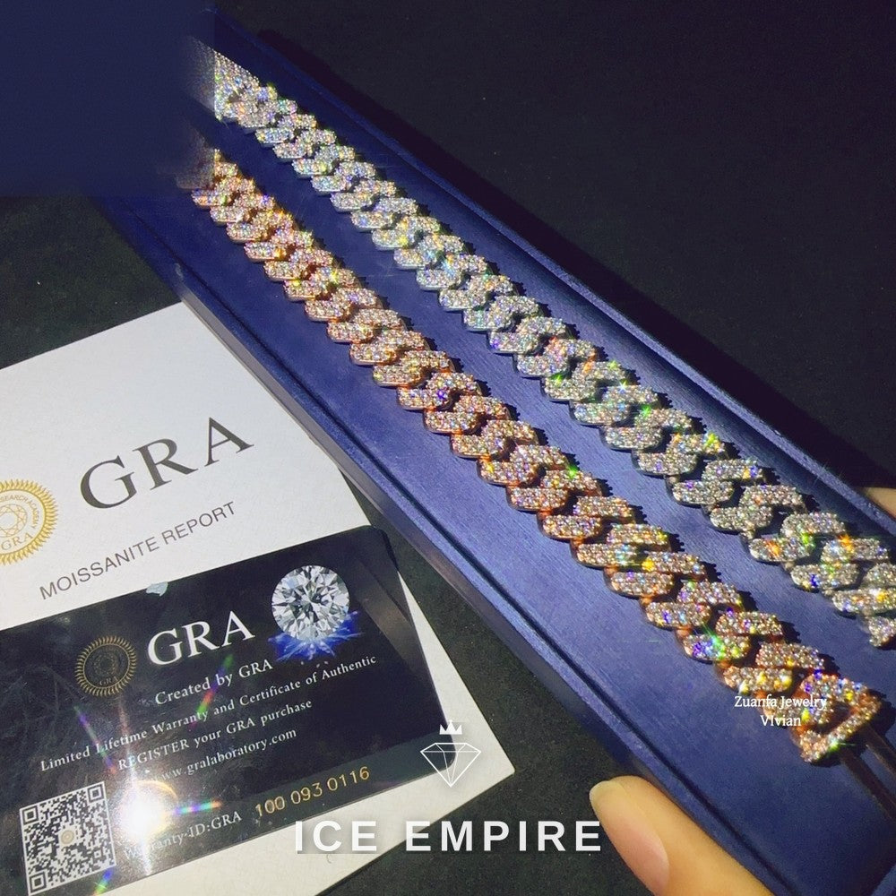 Iced Out Rose Gold Plated Moissanite Cuban Chain