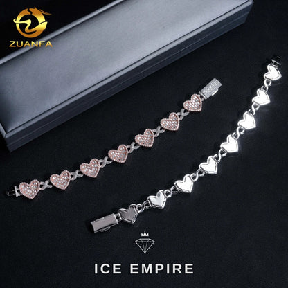 Iced Out Baguette Rose Gold Plated Moissanite Cuban Chain