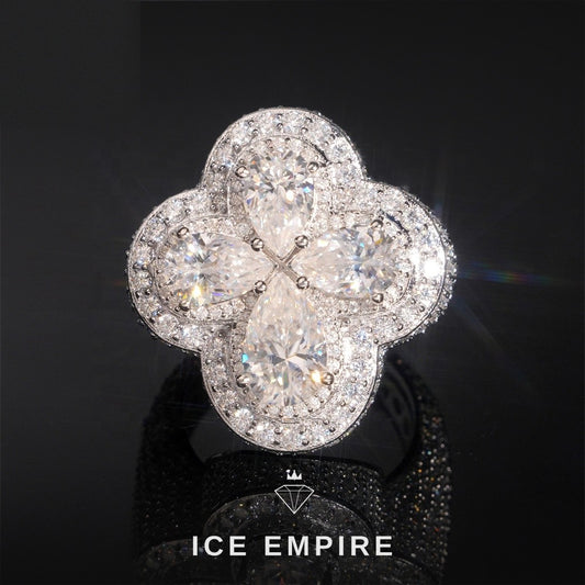Iced Out Cross 925 Silver Moissanite Ring