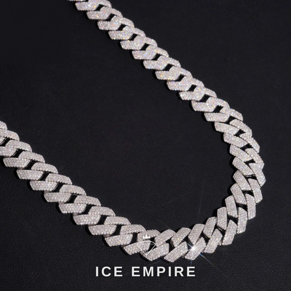 Iced Out Rose Gold Plated Moissanite Cuban Chain