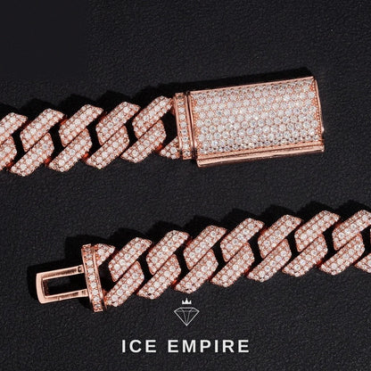 Iced Out Rose Gold Plated Moissanite Cuban Chain