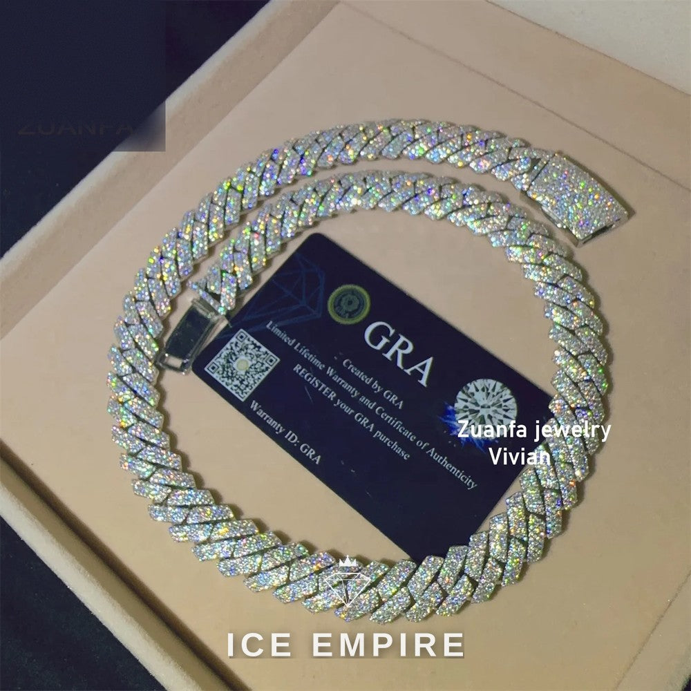 Iced Out Rose Gold Plated Moissanite Cuban Chain