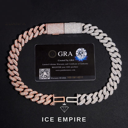 Iced Out 925 Silver Moissanite Cuban Chain