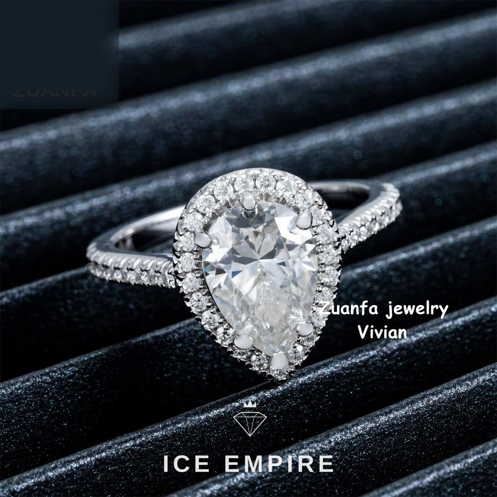 Iced Out 925 Silver Moissanite Ring