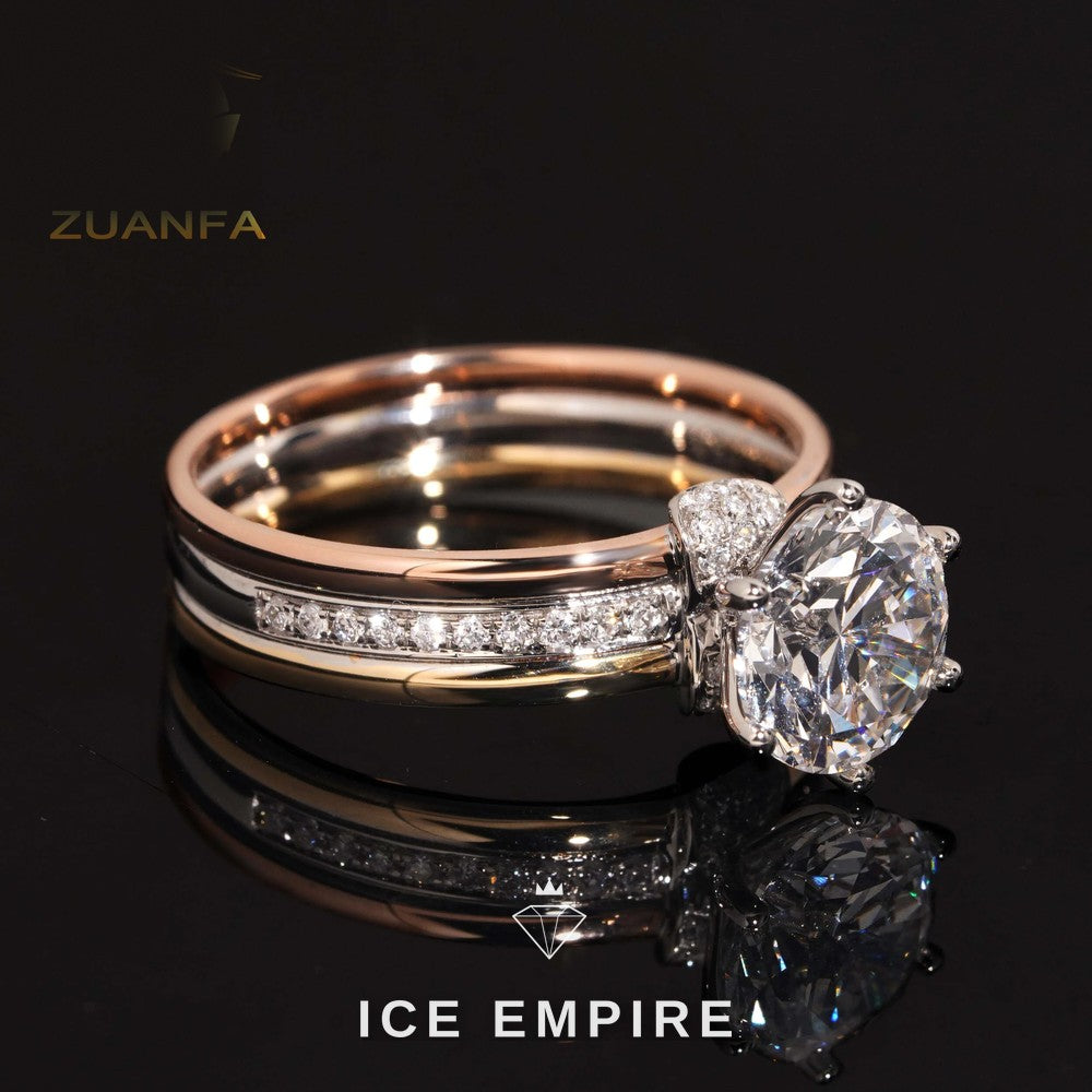 Iced Out 18K Gold Lab Grown Diamond Wedding Band