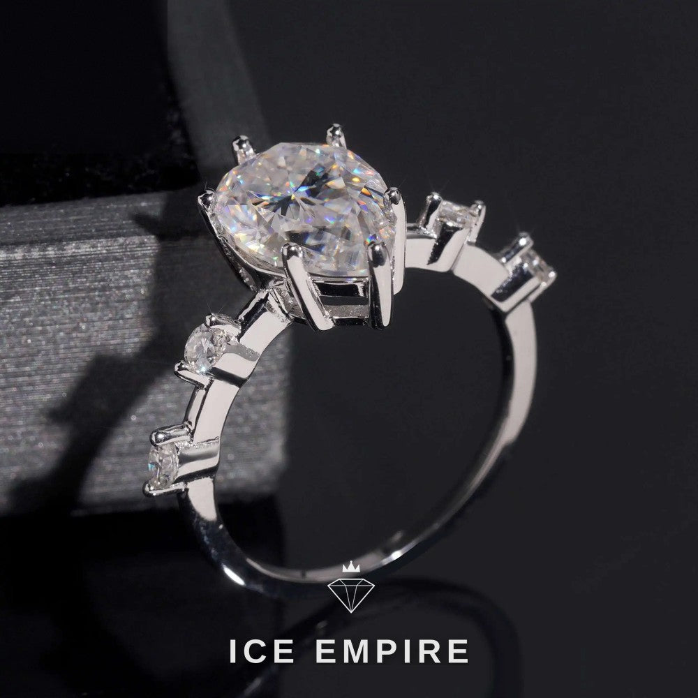 Iced Out 925 Silver Moissanite Wedding Band