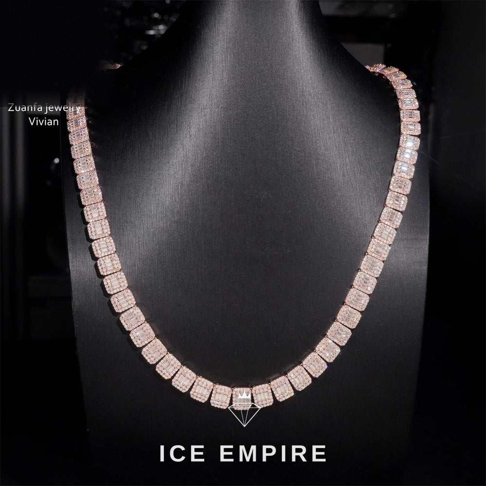 Iced Out Rose Gold Plated Moissanite Cuban Chain