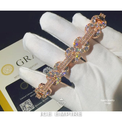 Iced Out Rose Gold Plated Moissanite Cuban Chain