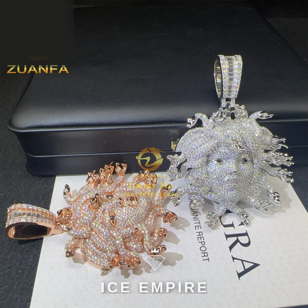 Iced Out Cross 925 Silver Moissanite Pendant