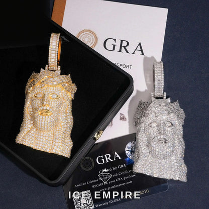 Iced Out Baguette 925 Silver Pendant