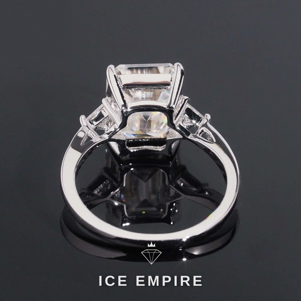 Iced Out 925 Silver Moissanite Engagement Ring
