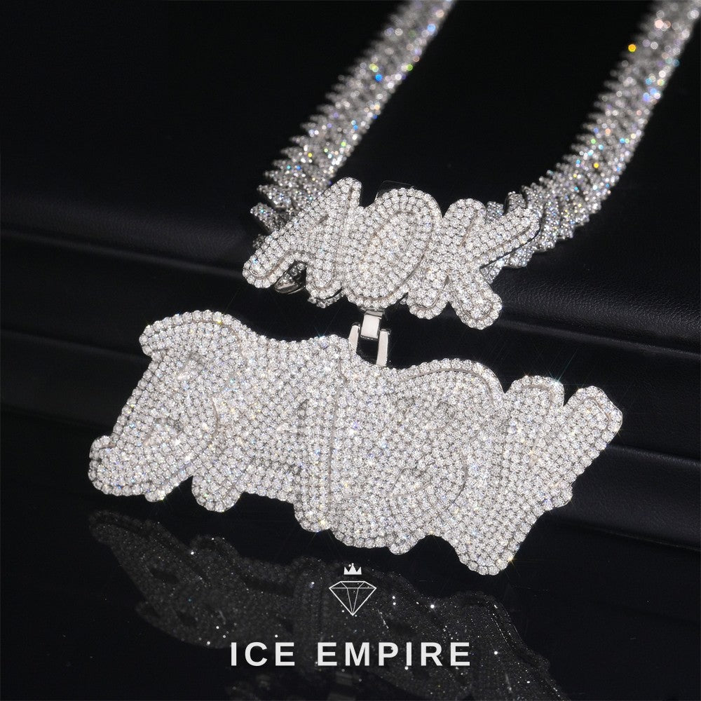 Iced Out 14K Gold Pendant