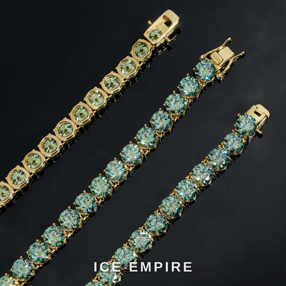 Iced Out Rose Gold Plated Moissanite Tennis Chain